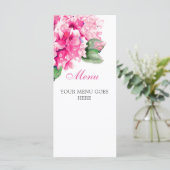 Cartes de menu Fuschia Floral Aquarelle (Debout devant)