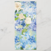Cartes de menu Hydrangea Fleur Bleue (Dos)