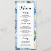 Cartes de menu Hydrangea Fleur Bleue (Devant)