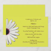 Cartes de menu Jaune Daisy (Devant / Derrière)