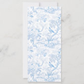 Cartes de menu mariage à fleurs en porcelaine bleu (Dos)