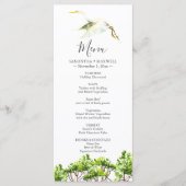 Cartes de menu mariage Aquarelle Héron blanc (Devant)