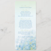 Cartes de menu mariage bleu vert Hydrangea (Dos)
