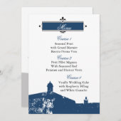 Cartes de menu mariage Castillo de San Cristobal (Devant / Derrière)