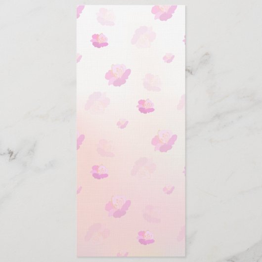 Cartes de menu Mariage Cherry Blossom/Sakura (Dos)