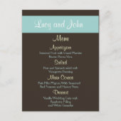 Cartes de menu Mariage chocolat (Devant)