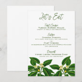 Cartes de menu Mariage citron (Devant / Derrière)