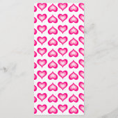 Cartes de menu mariage Coeurs mignons Rose (Dos)