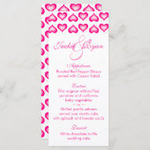 Cartes de menu mariage Coeurs mignons Rose (Devant / Derrière)