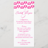Cartes de menu mariage Coeurs mignons Rose (Devant)