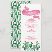 Cartes de menu Mariage d'aquarelle du désert (Devant / Derrière)