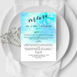 Cartes de menu Mariage d'aquarelle Ombre - Bleu<br><div class="desc">Célébrez dans le style avec ces cartes de menu mariages tendance. Ce design est facile à personnaliser avec votre libellé d'événement spécial et vos invités seront ravis quand ils reçoivent ces menus fabuleux.</div>