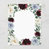 Cartes de menu Mariage de automne Dusty Blue Boho (Dos)