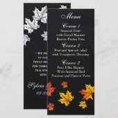 Cartes de menu mariage de automne vintage Chalkboa (Devant / Derrière)