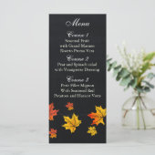 Cartes de menu mariage de automne vintage Chalkboa (Debout devant)