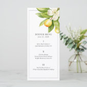 Cartes de menu Mariage de fleurs d'agrumes (Debout devant)