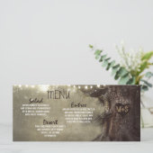 Cartes de menu mariage de l'arbre des lumières à c (Debout devant)