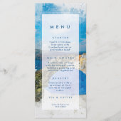 Cartes de menu mariage d'été de Santorin, Grèce (Devant)