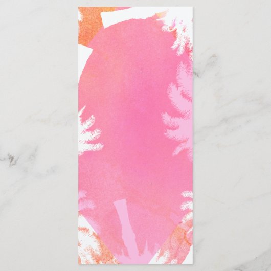 Cartes de menu Mariage d'été Tropical (Dos)