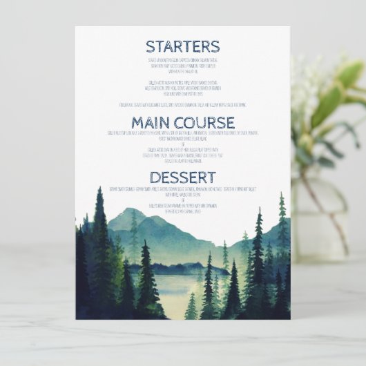 Cartes de menu Mariage du camping (Debout devant)
