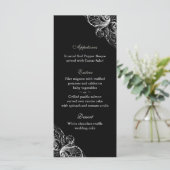 Cartes de menu mariage Élégant Monogramme noir bla (Debout devant)