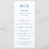 Cartes de menu mariage élégantes (Devant)