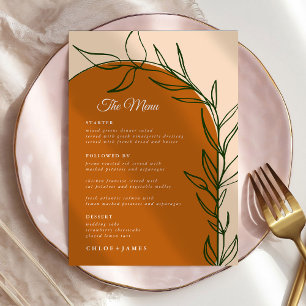 Cartes de menu Mariage en terre cuite