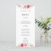 Cartes de menu Mariage Floral Eucalyptus (Debout devant)