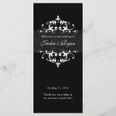 Cartes de menu mariage Formal Black Embellising (Dos)