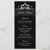 Cartes de menu mariage Formal Black Embellising (Devant)