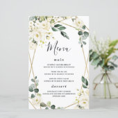 Cartes de menu Mariage géométrique or élégant (Debout devant)