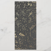 Cartes de menu mariage Gold Florals (Dos)