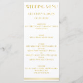 Cartes de menu Mariage Gold Great Gatsby (Devant)