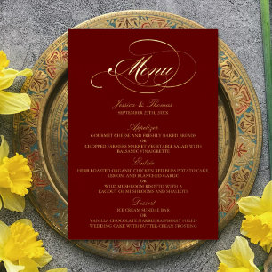 Cartes de menu Mariage habillées en huile réelle