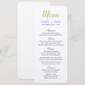 Cartes de menu Mariage Lavender (Devant / Derrière)