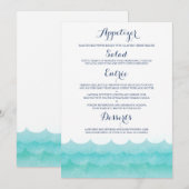 Cartes de menu Mariage marin (Devant / Derrière)