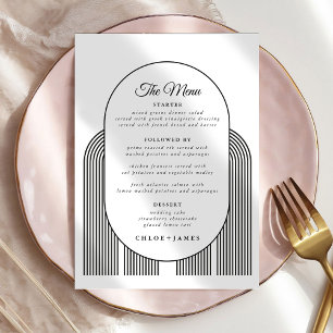 Cartes de menu Mariage minimalistes