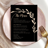 Cartes de menu Mariage moderne noir
