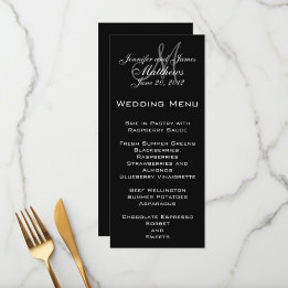 Cartes de menu Mariage Monogram élégant