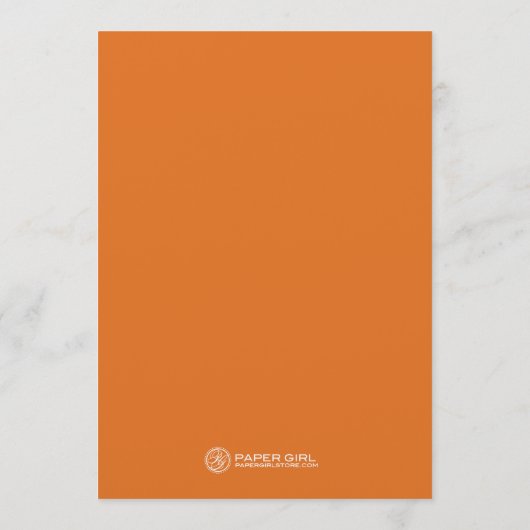 Cartes de menu Mariage Monogramme (orange) (Dos)