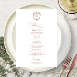 Cartes de menu Mariage Monogramme Rose Gold Script<br><div class="desc">Une carte de menu mariage calligraphie simple et chic. Je propose un service de personnalisation gratuit,  si vous avez des questions ou des demandes spéciales,  s'il vous plaît n'hésitez pas à me contacter.</div>