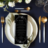 Cartes de menu Mariage Mysical Black Silver Sun Mo