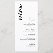 Cartes de menu Mariage noir et blanc simples (Devant)