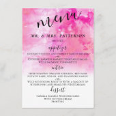 Cartes de menu Mariage Ombre Aquarelle - Rose (Devant)