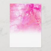 Cartes de menu Mariage Ombre Aquarelle - Rose (Dos)
