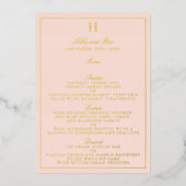 Cartes de menu Mariage Pressé Classic Real Foil (Recto)