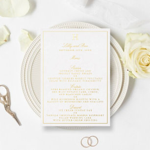 Cartes de menu Mariage Pressé Classic Real Foil