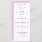 Cartes de menu Mariage Radiant Orchidée (Devant / Derrière)