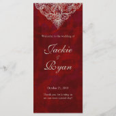 Cartes de menu mariage Red Rose Garden V2 (Dos)