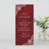 Cartes de menu mariage Red Rose Garden V2 (Debout devant)